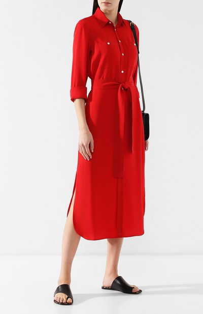 Платье с поясом POLO RALPH LAUREN красного цвета по цене 36250 руб., арт. 211733674, фото 2 Платье с поясом POLO RALPH LAUREN, арт. 211733674, фото 2