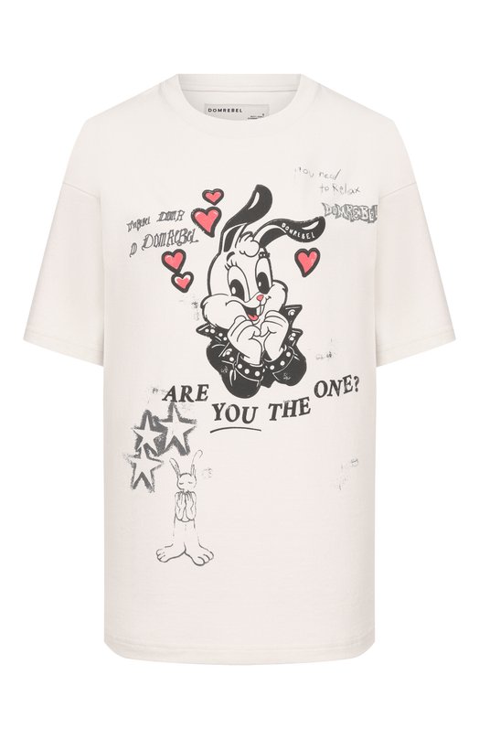 Хлопковая футболка DOMREBEL THE 0NE/T-SHIRT Белый THE 0NE/T-SHIRT