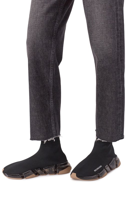 Текстильные кроссовки Speed 2.0 Balenciaga 617196/W2DC4 Чёрный  617196/W2DC4 Фото 2