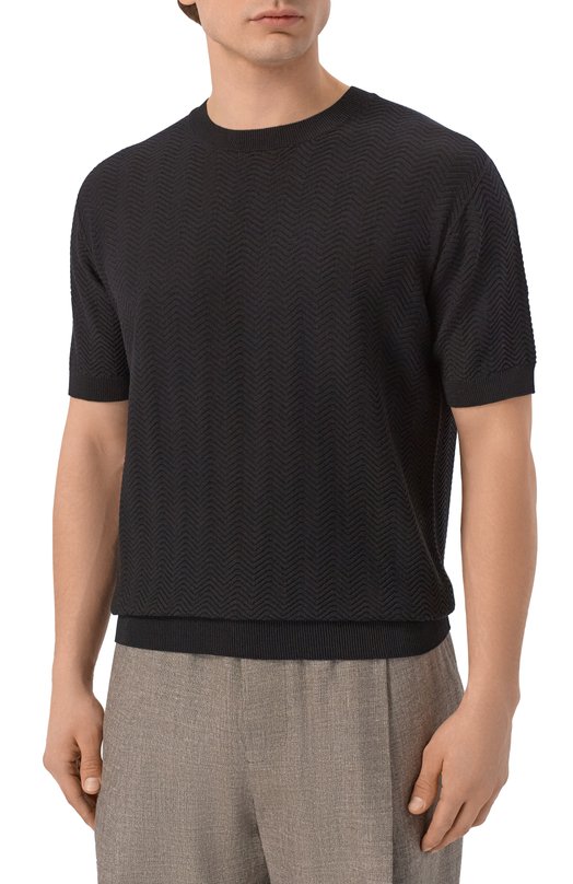 Джемпер из шелка и хлопка Giorgio Armani GM003132/AF24705 Чёрный  GM003132/AF24705 Фото 3