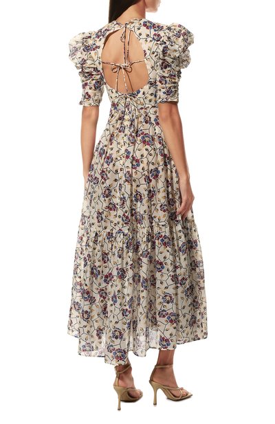 Хлопковое платье ISABEL MARANT ETOILE кремового цвета по цене 57850 руб., арт. R02101-22P032E/SICHELLE, фото 4 Хлопковое платье ISABEL MARANT ETOILE, арт. R02101-22P032E/SICHELLE, фото 4