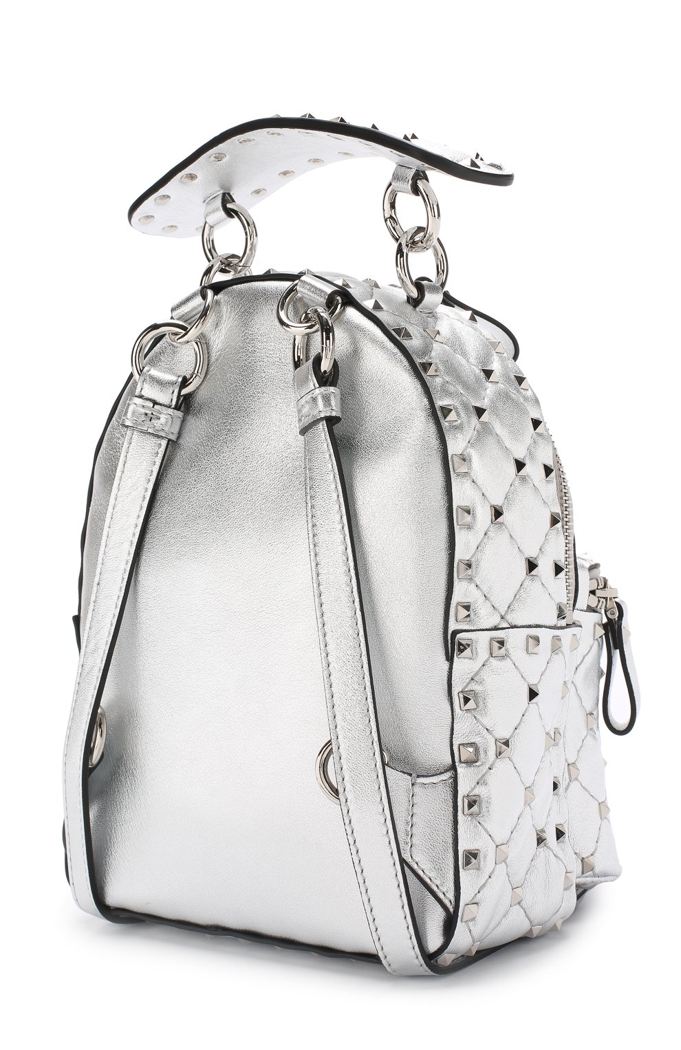 Рюкзак rockstud spike mini VALENTINO серебряного цвета по цене 264500 руб., арт. RW2B0B63/NPL, фото 3 Рюкзак rockstud spike mini VALENTINO, арт. RW2B0B63/NPL, фото 3