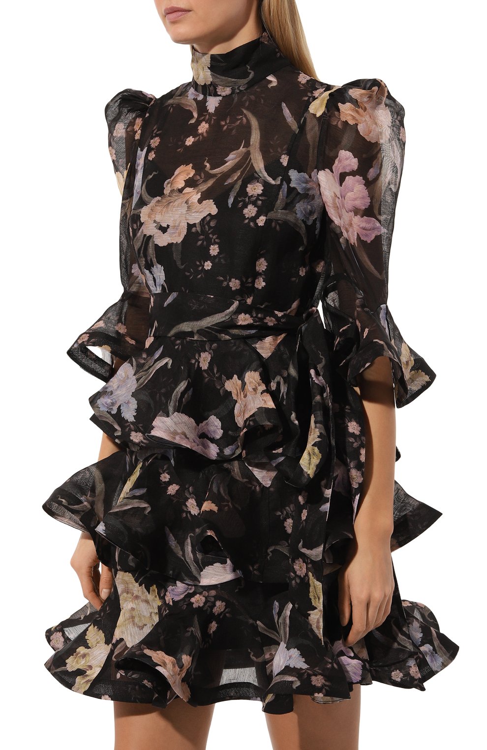 Платье изо льна и шелка ZIMMERMANN черного цвета по цене 246000 руб., арт. 6607DF242, фото 3 Платье изо льна и шелка ZIMMERMANN, арт. 6607DF242, фото 3