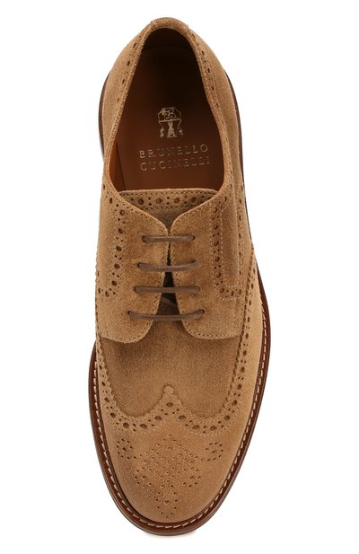 Замшевые дерби BRUNELLO CUCINELLI светло-коричневого цвета по цене 99500 руб., арт. MZUNETK876, фото 5 Замшевые дерби BRUNELLO CUCINELLI, арт. MZUNETK876, фото 5