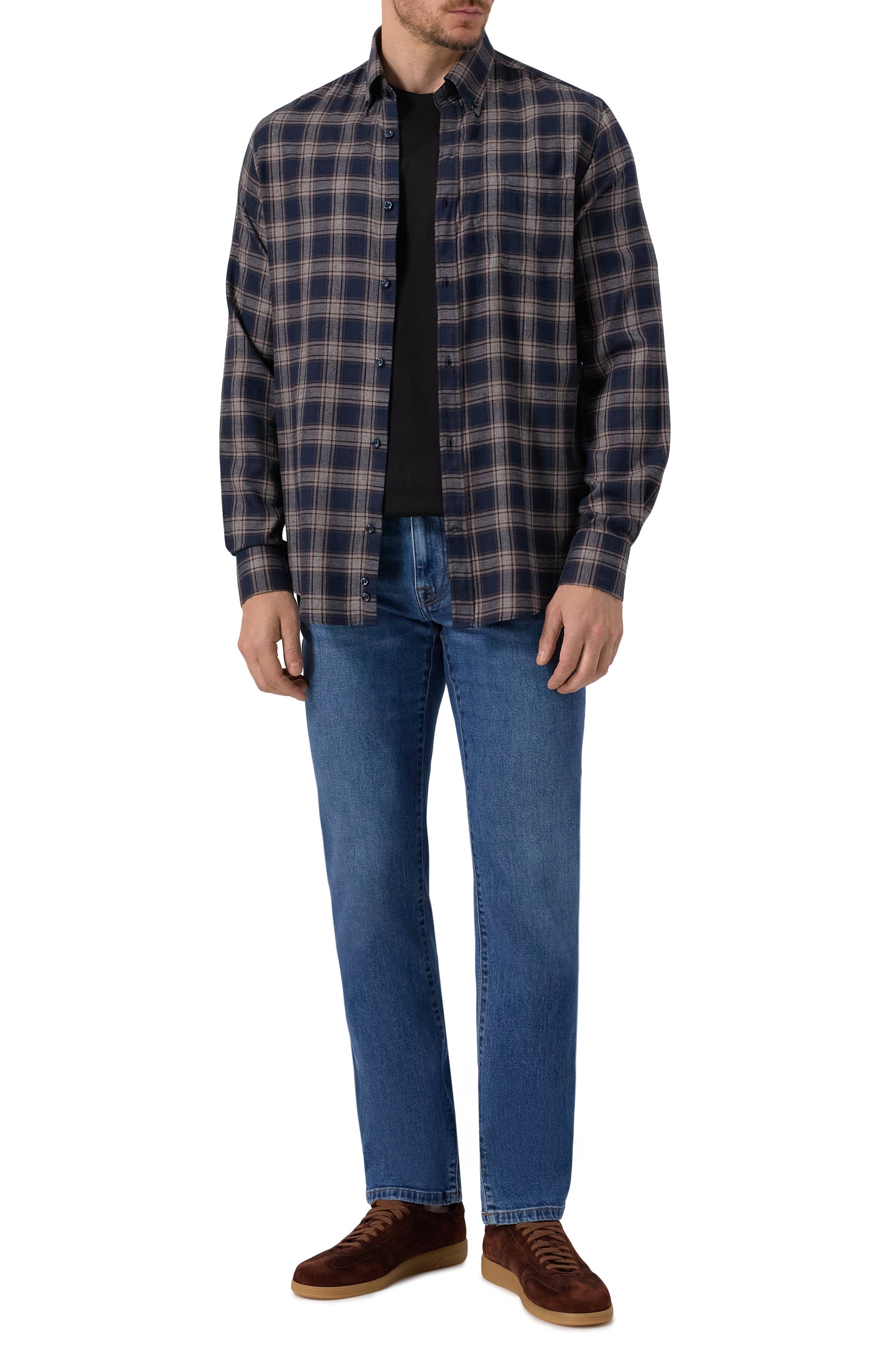 Рубашка из вискозы PAUL&SHARK темно-синего цвета по цене 35450 руб., арт. 15313126, фото 2 Рубашка из вискозы PAUL&SHARK, арт. 15313126, фото 2