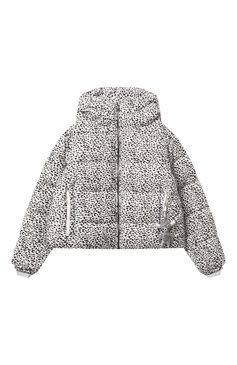 Детская утепленная куртка POIVRE BLANC черно-белого цвета, арт. W24-1200-JRGL | Фото 1 (Драгоценные камни: Проставлено; Рукава: Длинные; Материал сплава: Проставлено; Кросс-КТ: Зима, Утепленные; Материал внешний: Синтетический материал; Ростовка одежда: 12 лет | 152 см, 8 лет | 128 см, 16 лет | 164 см, 10 - 11 лет | 140 - 146см)