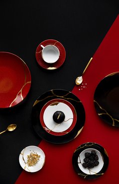 Набор из четырёх чайных чашек с блюдцами kintsugi rouge empereur BERNARDAUD красного цвета, арт. 1977/22666 | Фото 4 (Региональные ограничения белый список (Axapta Mercury): Не проставлено; Нос: Не проставлено; Коллекция: Kintsugi Rouge Empereur; Ограничения доставки: fragile-2)