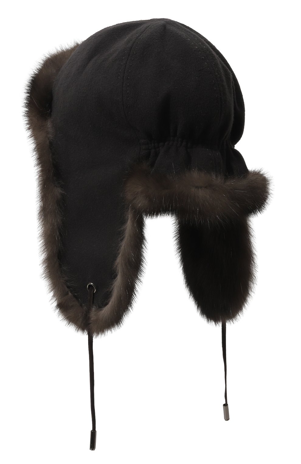 Кашемировая шапка-ушанка с мехом соболя BLACK SABLE, арт. BS-47CF7, фото 2