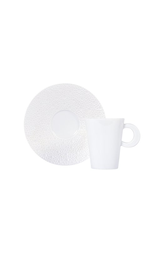 фото Кофейная чашка с блюдцем ecume white bernardaud