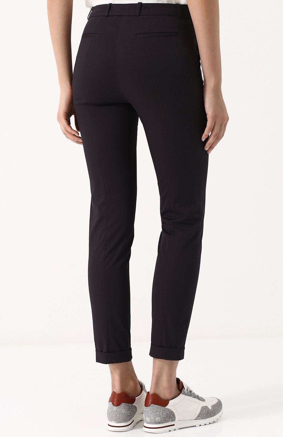 Укороченные однотонные брюки из хлопка LORO PIANA, арт. FAI1447, фото 4