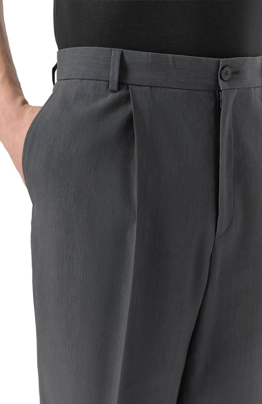 Брюки изо льна и вискозы Dries Van Noten 020900/3237 Серый  020900/3237 Фото 5