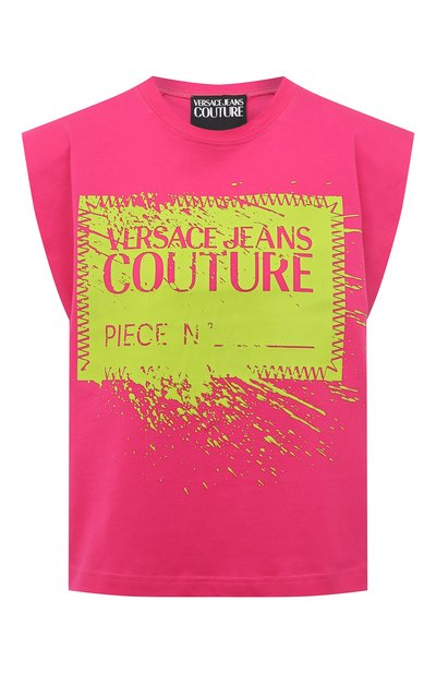 Женская хлопковая футболка VERSACE JEANS COUTURE, арт. 74HAHY02/CJ00Y