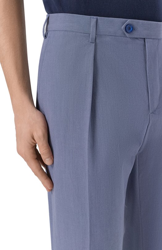 Брюки из хлопка и шелка Stefano Ricci M1T6100111/CTKE1U Голубой  M1T6100111/CTKE1U Фото 5