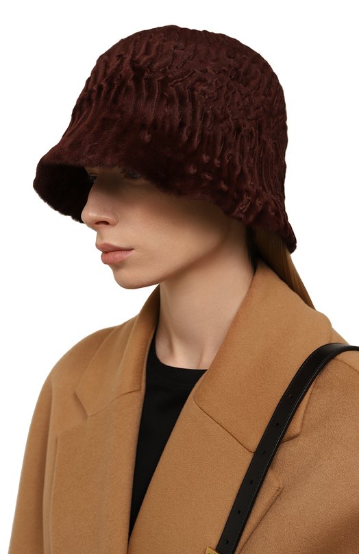 Шляпа из каракульчи FurLand 0009407810016200000 Бордовый  0009407810016200000 Фото 2