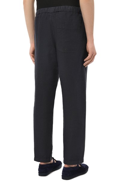 Льняные брюки 120% LINO темно-синего цвета по цене 34400 руб., арт. Y0M29CK/0000253/000, фото 4 Льняные брюки 120% LINO, арт. Y0M29CK/0000253/000, фото 4