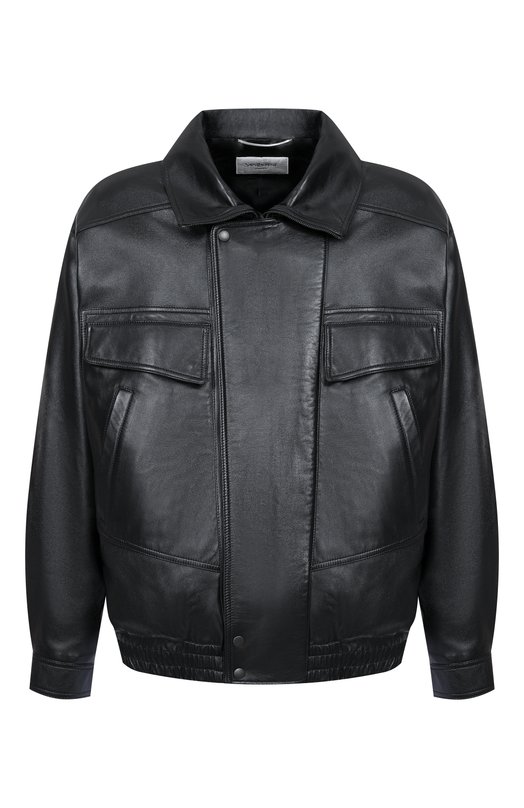 Кожаный бомбер Saint Laurent 840864/YCIJ2 Чёрный 840864/YCIJ2