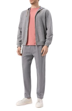 Мужская хлопковая футболка BRUNELLO CUCINELLI кораллового цвета, арт. M0B138440 | Фото 2 (Рукава: Короткие; Принт: Без принта; Стили: Кэжуэл, Романтичный; Материал внешний: Хлопок; Кросс-КТ: Джерси; Мужское Кросс-КТ: Футболка-одежда; Длина (для топов): Удлиненные; Автоматизация состава: Проставлено; Автоматизация ТО: Про�ставлено)