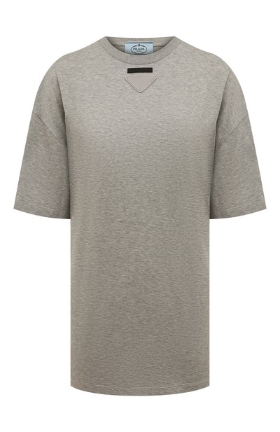 Женская хлопковая футболка PRADA, арт. 3558A-1Y98-F0031-211