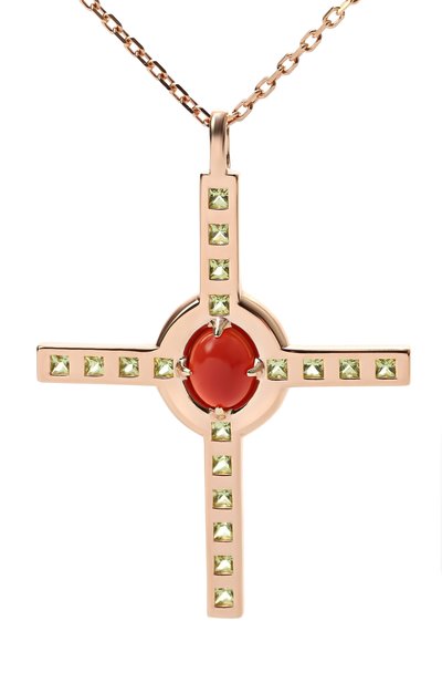 Подвеска-крест с сердоликом и хризолитом ai MOONKA, арт. ai-bg-nlc-sr, фото 3