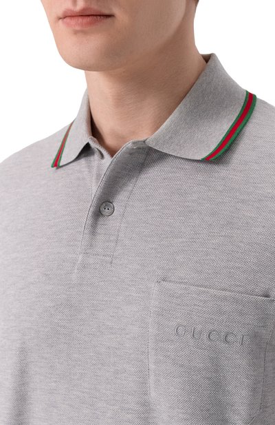 Хлопковое поло GUCCI, арт. 795174/XJHEE, фото 5