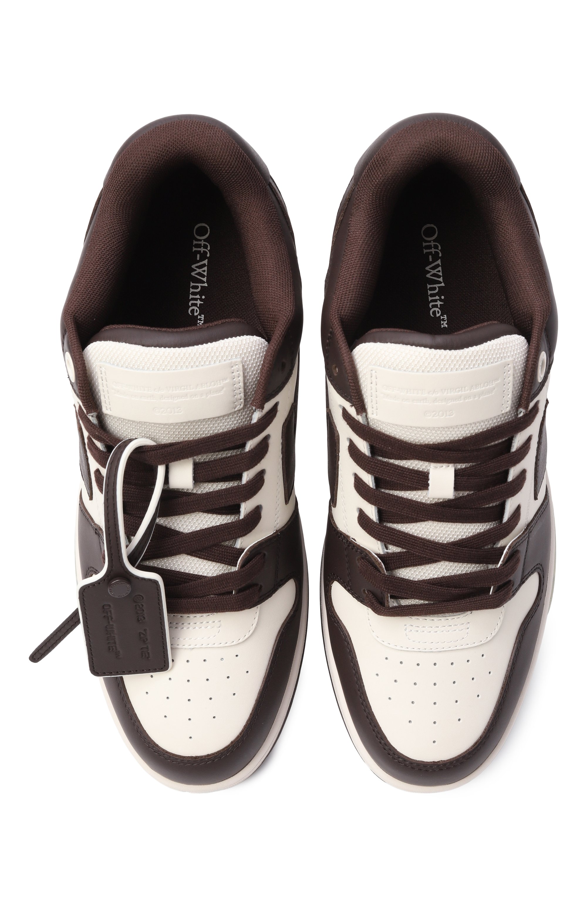 Кожаные кеды out of office OFF-WHITE, арт. 0MIA189C99LEA007, фото 6