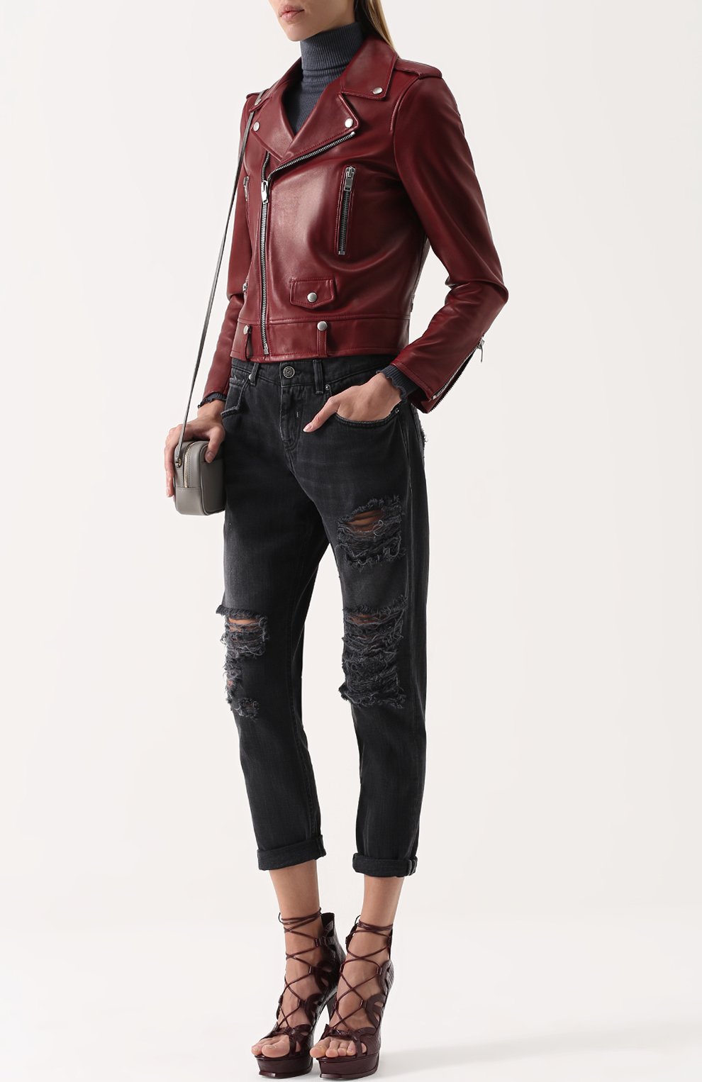 Укороченные джинсы прямого кроя с потертостями TWO WOMEN IN THE WORLD, арт. M0RICH 1/NDRJ0, фото 2