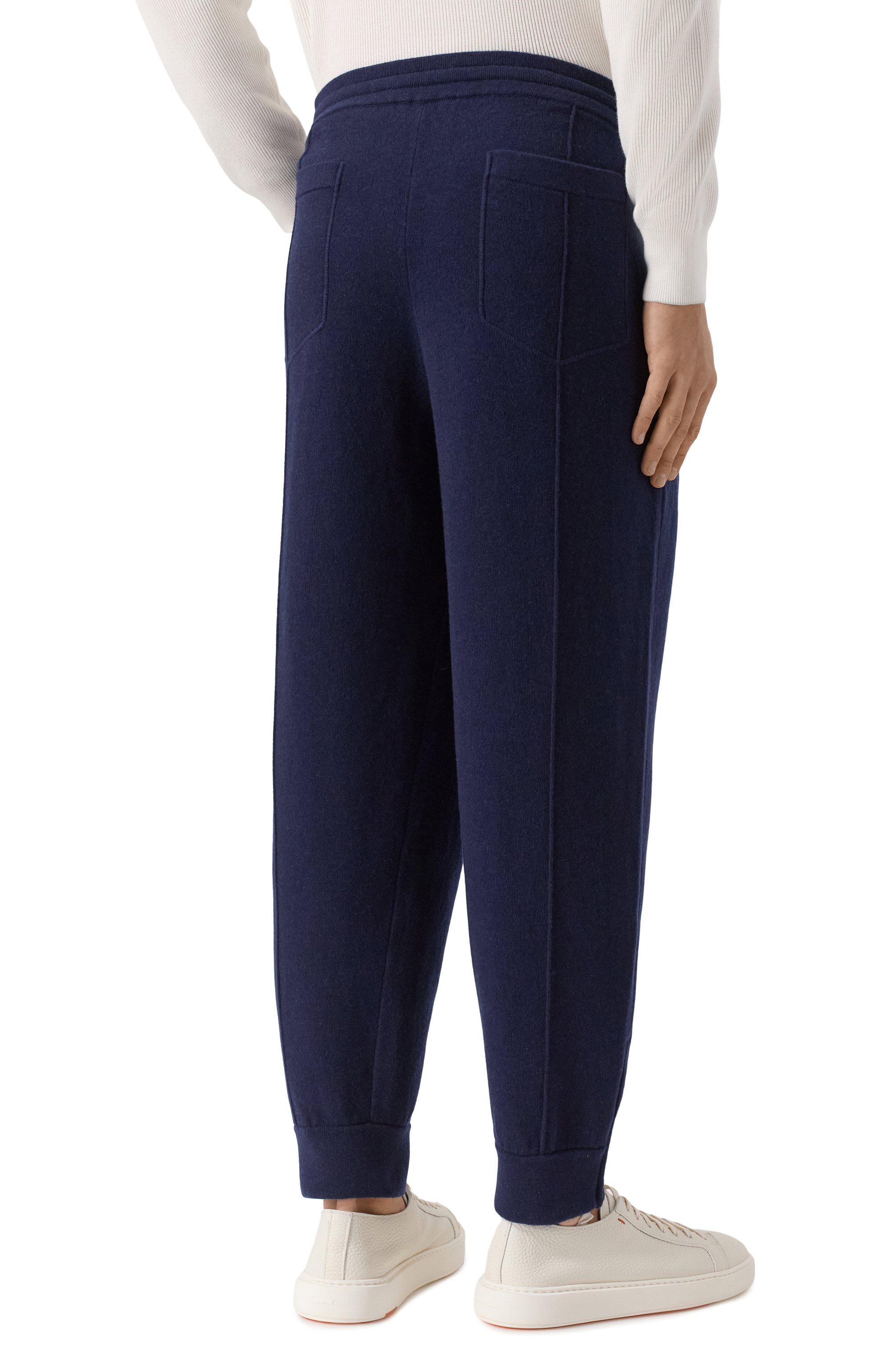 Кашемировые джоггеры BRUNELLO CUCINELLI темно-синего цвета по цене 437500 руб., арт. M2219209G, фото 4 Кашемировые джоггеры BRUNELLO CUCINELLI, арт. M2219209G, фото 4