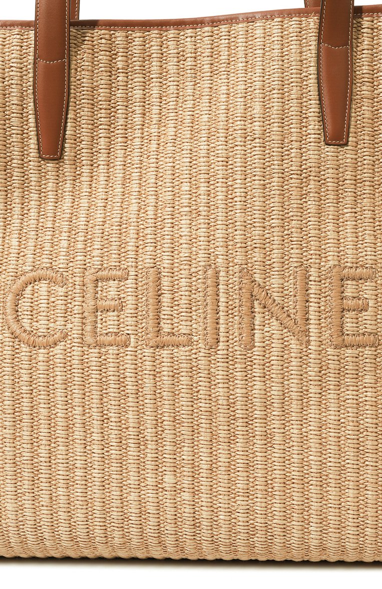 Мужская пляжная сумка cabas large CELINE бежевого цвета, арт. 11452/2EZ0 | Фото 3 (Материал: Текстиль; Размер: large)