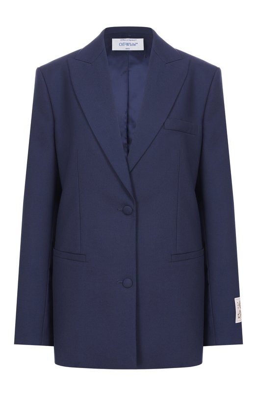 Жакет из шерсти и лиоцелла Off-White 0WEF099F25FAB001 Синий 0WEF099F25FAB001