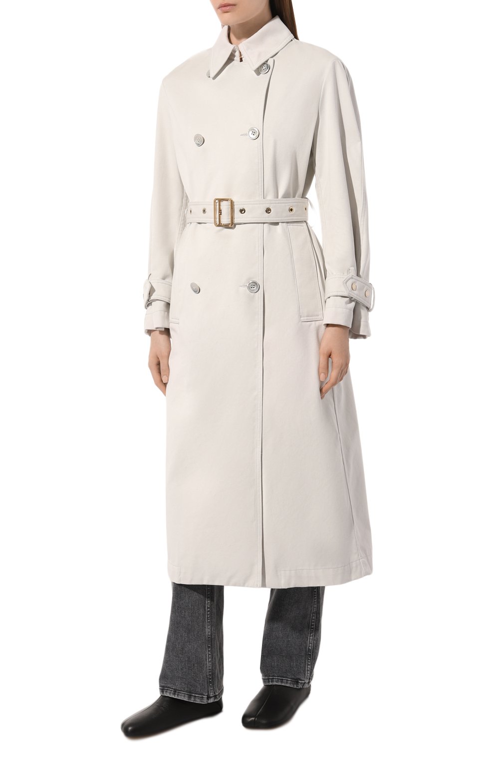 Джинсовый тренч MOORER белого цвета по цене 239000 руб., арт. MLEHT-SDF, фото 3 Джинсовый тренч MOORER, арт. MLEHT-SDF, фото 3