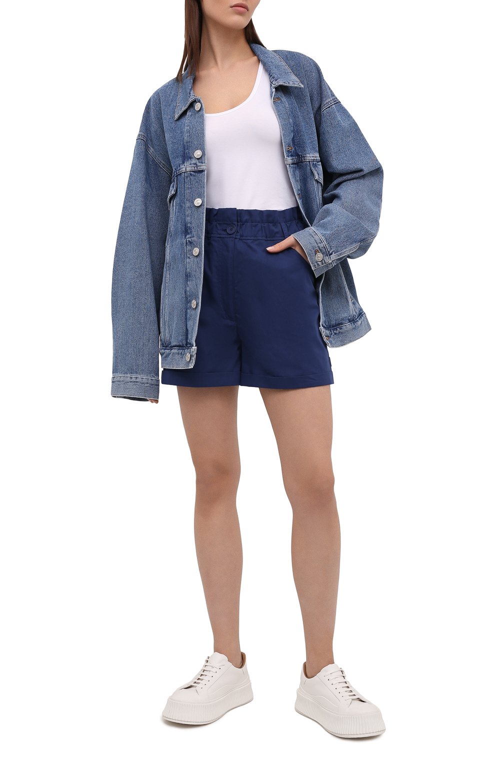Хлопковые шорты KENZO синего цвета по цене 27850 руб., арт. FB52SH0539DG, фото 2 Хлопковые шорты KENZO, арт. FB52SH0539DG, фото 2