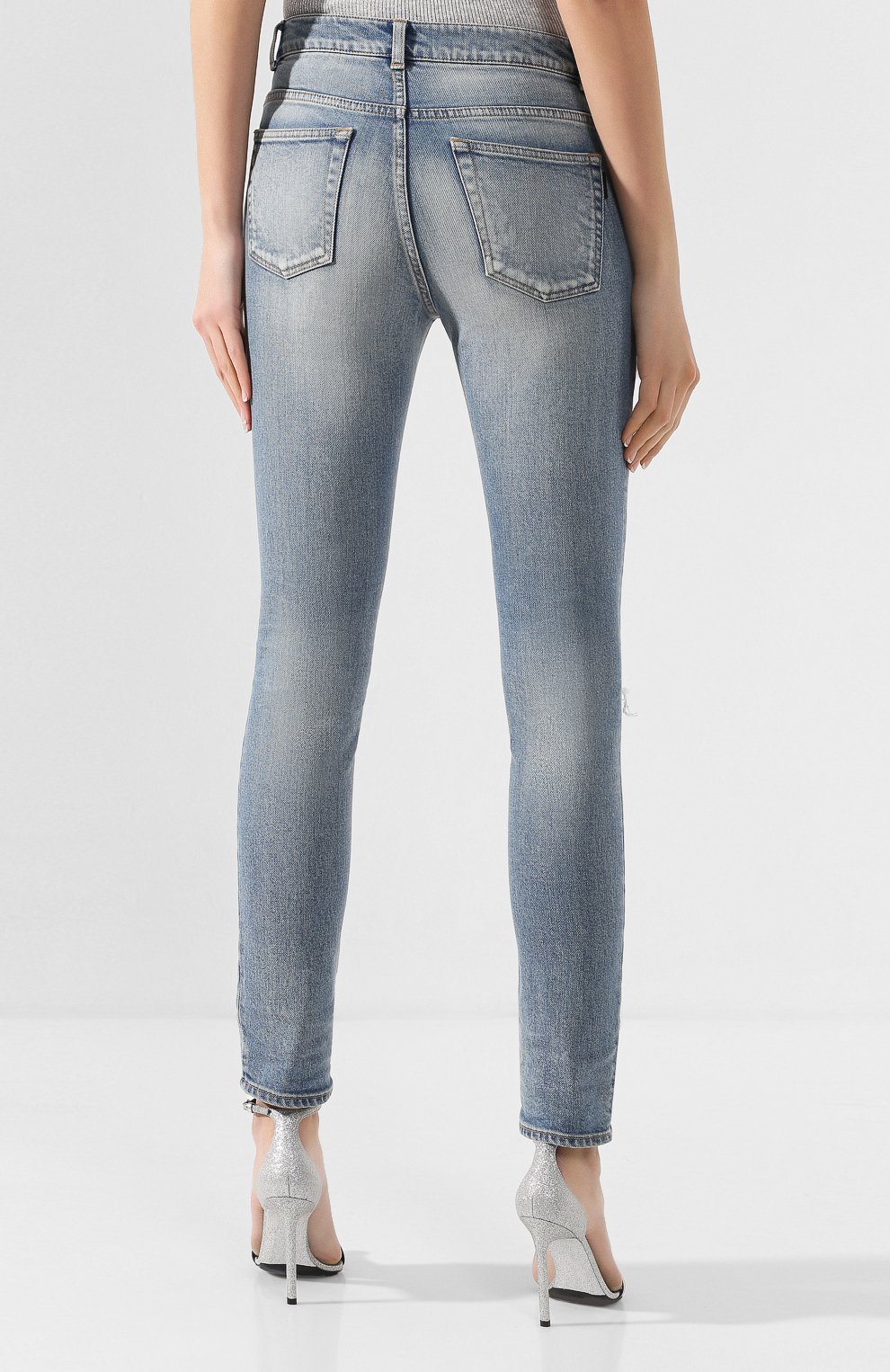 Джинсы SAINT LAURENT синего цвета по цене 83550 руб., арт. 606670/Y0507, фото 4 Джинсы SAINT LAURENT, арт. 606670/Y0507, фото 4