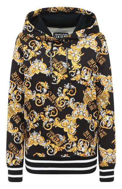 Женский хлопковое худи VERSACE JEANS COUTURE, арт. B6HZA797-ZDP308 H00D REG. PRINT/S0830