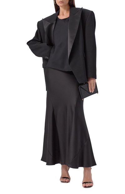 Атласная юбка GIORGIO ARMANI черного цвета по цене 415500 руб., арт. GW001547/TE10101, фото 2 Атласная юбка GIORGIO ARMANI, арт. GW001547/TE10101, фото 2