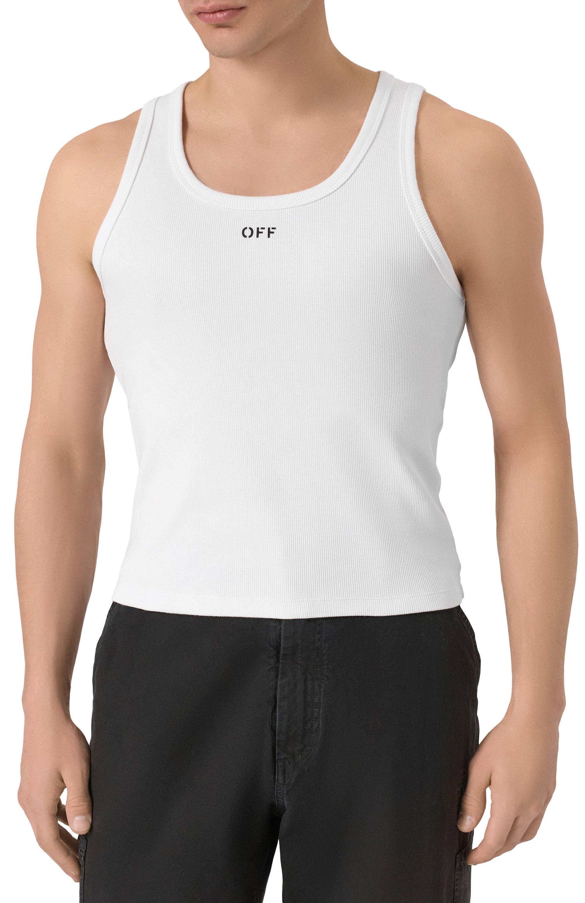 Хлопковая майка OFF-WHITE, арт. 0MUY006C99JER001, фото 3