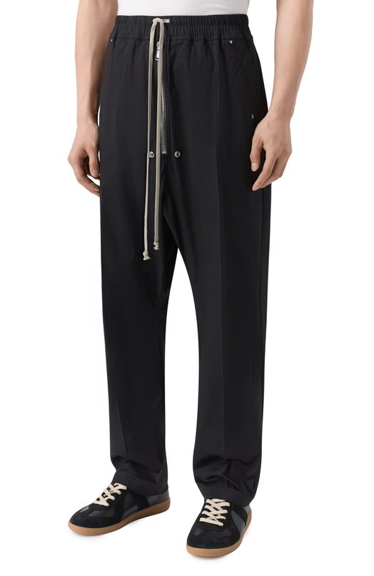 Хлопковые брюки Rick Owens RU01F2361/TE Чёрный  RU01F2361/TE Фото 3