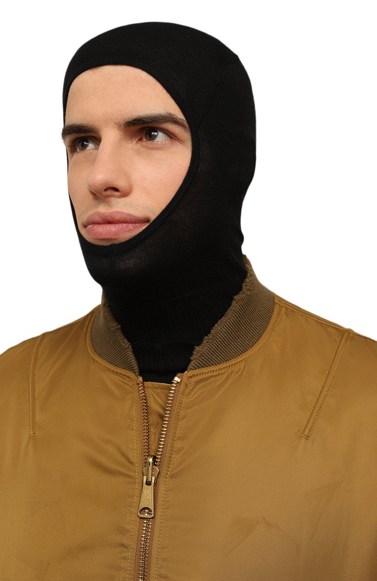 Мужская кашемировая балаклава RICK OWENS черного цвета, арт. RR02C7478/WS | Фото 2 (Материал: Шерсть, Текстиль, Кашемир; Нос: Не проставлено; Мужское Кросс-КТ: Балаклава)