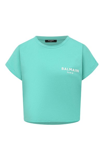 Женская хлопковая футболка BALMAIN, арт. AF1EE005BB01