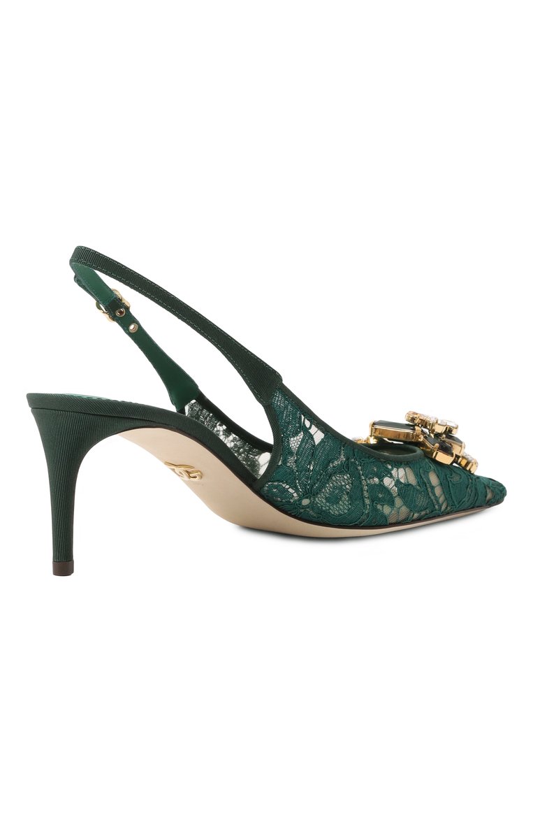 Женские текстильные туфли rainbow 60 DOLCE & GABBANA зеленого цвета, арт. CG0711/AQ074 | Фото 5 (Каблук высота: Средний; Материал внешний: Текстиль; Материал внутренний: Текстиль; Подошва: Плоская; Женское Кросс-КТ: Слингбэки; Каблук тип: Шпилька; Автоматизация ТО: Проставлено; Автоматизация состава: Проставлено; Размерность: Товар большемерит)