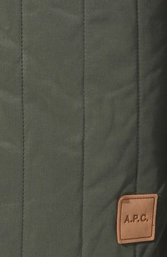 Мужская утепленная куртка A.P.C. зеленого цвета, арт. C0EZV-H02859 | Фото 5 (Рукава: Длинные; Материал внешний: Синтетический материал, Хлопок; Мужское Кросс-КТ: утепленные куртки; Материал сплава: Проставлено; Материал подклада: Синтетический материал; Драгоценные камни: Проставлено; Длина (верхняя одежда): Короткие; Стили: Кэжуэл)