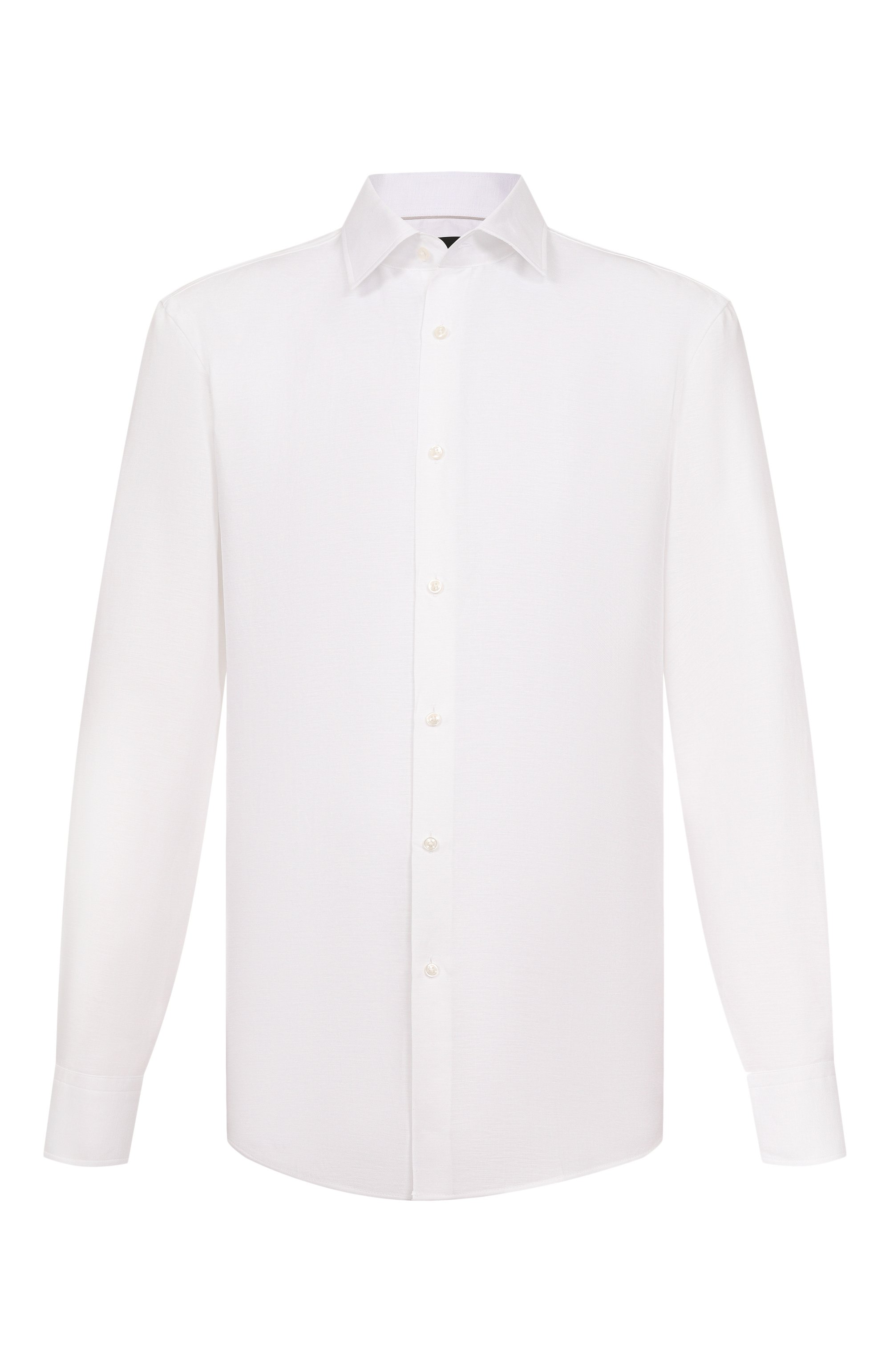 Сорочка изо льна и лиоцелла BOSS белого цвета по цене 23950 руб., арт. 50562110, фото 1 Сорочка изо льна и лиоцелла BOSS, арт. 50562110, фото 1