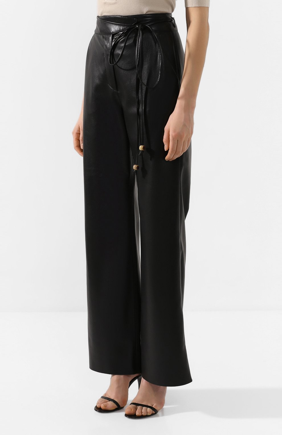 Брюки NANUSHKA черного цвета по цене 58100 руб., арт. CHIM0_BLACK_VEGAN LEATHER, фото 3 Брюки NANUSHKA, арт. CHIM0_BLACK_VEGAN LEATHER, фото 3