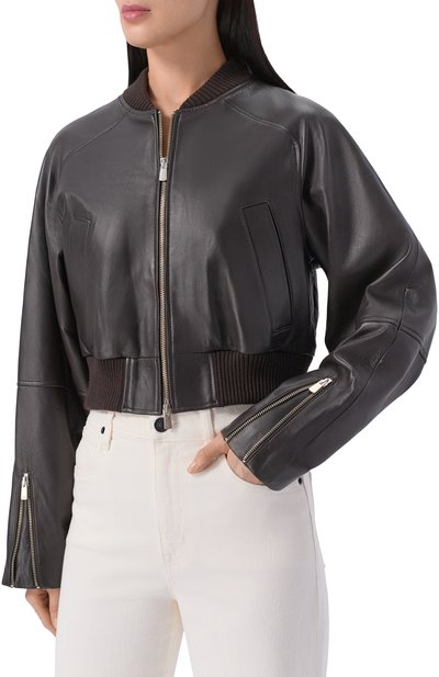 Кожаный бомбер ERIKA CAVALLINI, арт. P6SW05, фото 3