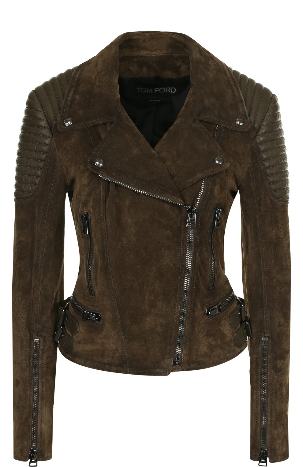 Приталенная замшевая куртка с косой молнией TOM FORD, арт. GIL365-LEX171, фото 1