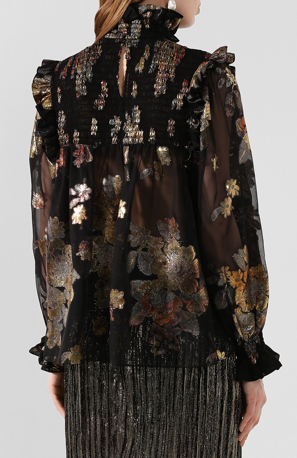 Шелковая блузка SAINT LAURENT, арт. 618935/Y7A11, фото 4