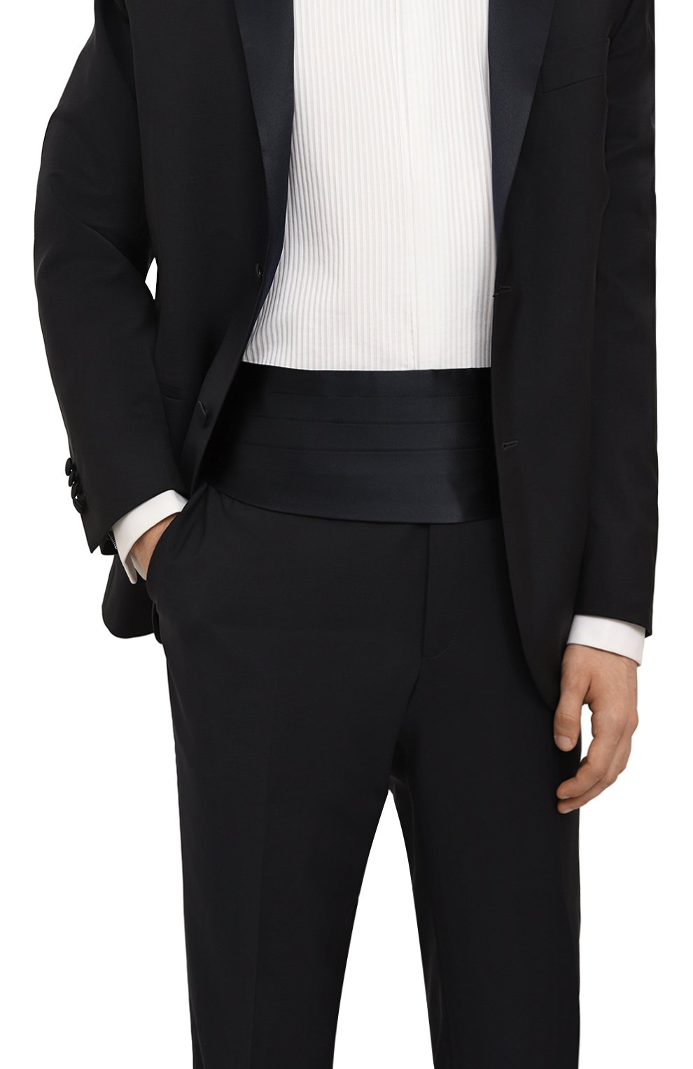 Шелковый камербанд CORNELIANI темно-синего цвета по цене 33150 руб., арт. 94U917-9420480, фото 2 Шелковый камербанд CORNELIANI, арт. 94U917-9420480, фото 2