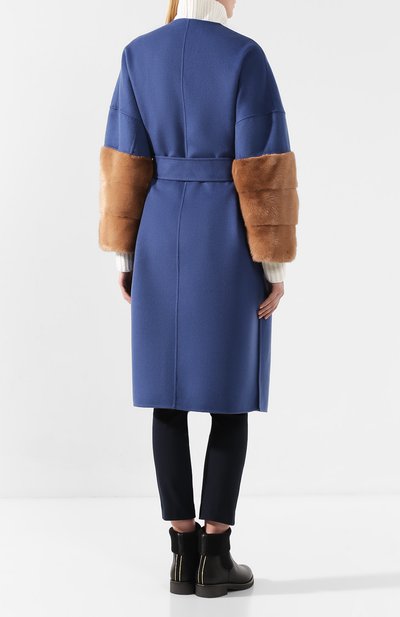 Шерстяное пальто AVA ADORE синего цвета по цене 172500 руб., арт. BELFAST/74 AA FW19, фото 4 Шерстяное пальто AVA ADORE, арт. BELFAST/74 AA FW19, фото 4