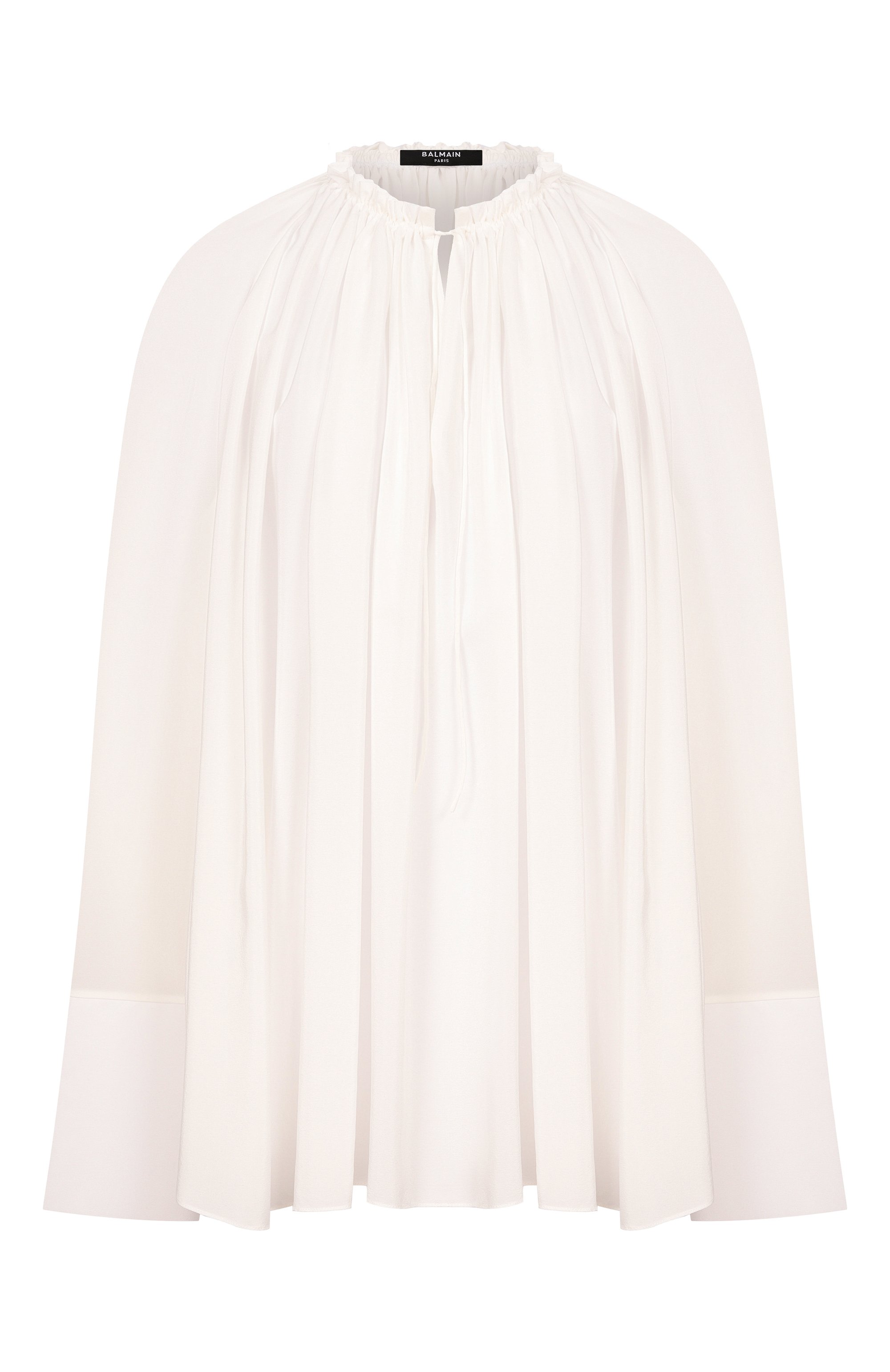 Шелковая блузка BALMAIN белого цвета по цене 158000 руб., арт. GF0IJ140/SF47, фото 1 Шелковая блузка BALMAIN, арт. GF0IJ140/SF47, фото 1