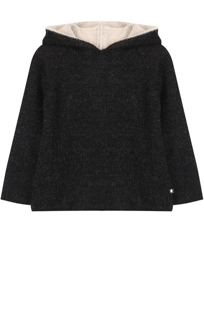 Шерстяная толстовка OEUF темно-серого цвета по цене 17850 руб., арт. K103171619/2Y, фото 1 Шерстяная толстовка OEUF, арт. K103171619/2Y, фото 1