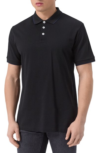 Хлопковое поло GIORGIO ARMANI черного цвета по цене 49500 руб., арт. 3KSF75/SJMZZ, фото 3 Хлопковое поло GIORGIO ARMANI, арт. 3KSF75/SJMZZ, фото 3